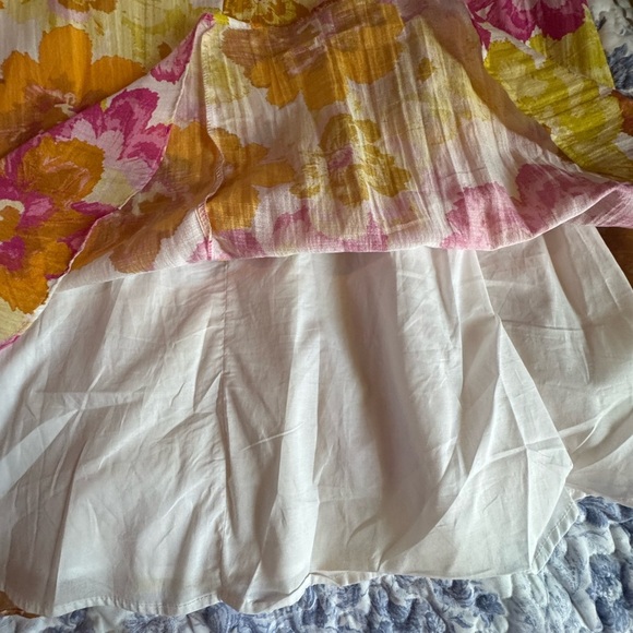 CeCe Floral A-Line Skirt - Pink, Orange, Yellow - Picture 6 of 7